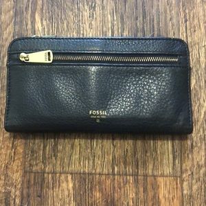 Black authentic fossil wallet